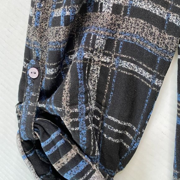 Soft Surroundings Womens Multicolor Plaid Tunic Top with Beading M Boho Party - Picture 8 of 12